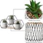 Set Of Three Artificial Plants With Wood Metal Shelf, thumbnail 3 of 4