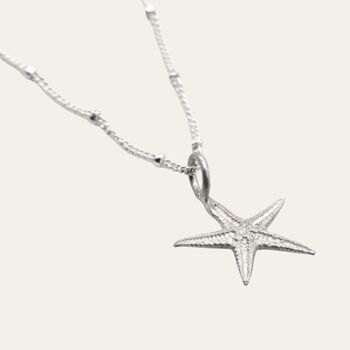 Dainty Silver Starfish Necklace, 2 of 5