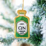 Gin Bottle Embroidered Christmas Decoration, thumbnail 1 of 4