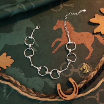 Personalised Sterling Silver Snaffle Bit Horse Bracelet, 11 of 12