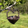 Set Of Two Cast Iron Heart Shaped Bird Seed Feeders, thumbnail 5 of 9
