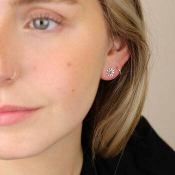 Silver Plated Golden Daisy Stud Earrings, 2 of 6