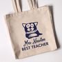 Personalised Tote Bag For Teacher's, Owl Cat Dog Design, thumbnail 5 of 6
