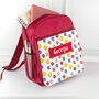 Personalised Girl's Patterned Red Rucksack, thumbnail 2 of 12