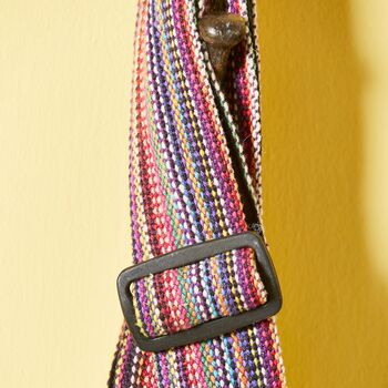 Handmade Rainbow Stripe Shoulder Bag Boho Hippie, 2 of 3