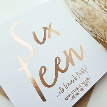 16th Birthday Card | Personalised Card | Sixteen, 2 of 3