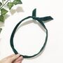 Forrest Green Thin Velvet Wire Headband, thumbnail 4 of 5