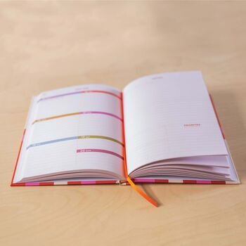 2025 Diary | A5 Hardcover Week To View | Pink And Red, 7 of 12