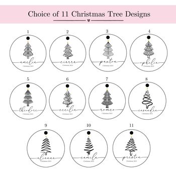 Personalised Minimalist Christmas Tree Bauble, 2 of 9