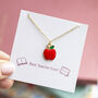 Red Apple Necklace Teacher Gift, thumbnail 1 of 6