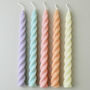 Five Perfect Pastel Beeswax Soy Blend Twist Candles, thumbnail 2 of 8