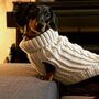 Oatmeal Cable Knit Dog Jumper, thumbnail 1 of 3