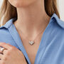 Heart X Necklace In Sterling Silver Gold Vermeil, thumbnail 2 of 8