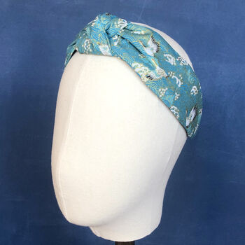 Japanese Cranes And Waves Knotted Headband, 2 of 2