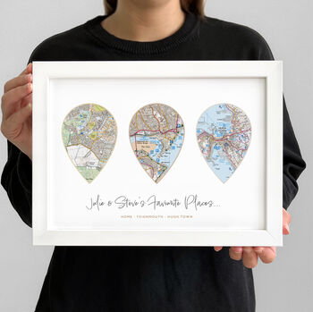 Your Favourite UK Places Personalised Map Print, 5 of 11
