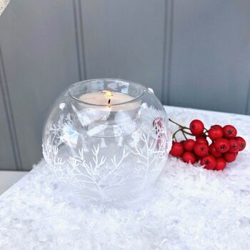 Christmas Glass T Light Holder, 2 of 4