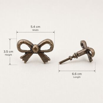 Vintage Ribbon Bow Brass Cabinet Knob, 8 of 8