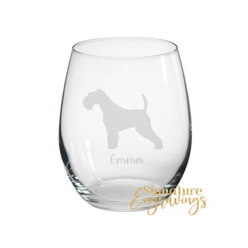 Personalised Airedale Terrier Dog Engraved Glass, 4 of 5