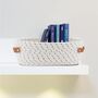 Set Of Two Woven Foldable Beige Storage Baskets, thumbnail 1 of 4