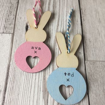 Personalised Heart Bunny Easter Decoration, 3 of 4