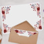 A4 Landscape Letter Writing Paper With Red And Pink Flower Design, thumbnail 4 of 4