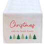 Christmas Trees Personalised Family Table Runner, thumbnail 2 of 4