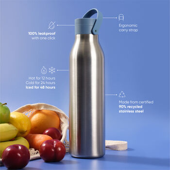 Circular And Co 750ml Stainless Steel Water Bottle Rockpool Blue, 5 of 6