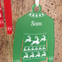 Personalised Reindeer Jumper Christmas Tree Decoration, thumbnail 2 of 3