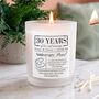 Personalised 30th Pearl Wedding Anniversary Meaning Candle, thumbnail 2 of 12