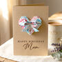Personalised Birthday Floral Origami Heart Kraft Card, thumbnail 7 of 9