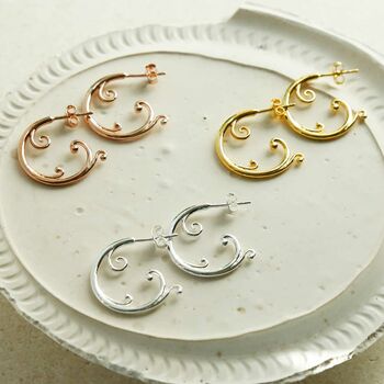 Sterling Silver Baroque Hoops, 2 of 8