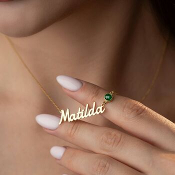 'Her Name' Personalised Birthstone Necklace, 8 of 12
