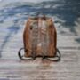 Military Style Genuine Leather Backpack In Tan, thumbnail 5 of 12