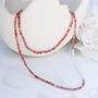 Long Orange Agate Beaded Necklace With Sterling, thumbnail 8 of 10