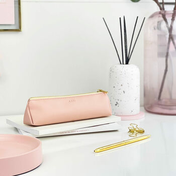 Blush Pink Leather Pencil Case, 8 of 10