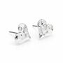 Silver Plated Hammered Heart Stud Earrings – 12mm, thumbnail 6 of 7