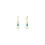 Emerald And Pearl Goldfill Hook Earrings, thumbnail 1 of 3