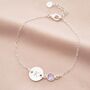 Personalised Initial Disc And Birthstone Bracelet, thumbnail 6 of 12