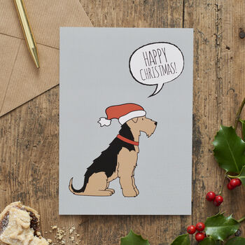 Christmas Airedale / Welsh Terrier Dog Pin Badge, 12 of 12