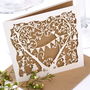 Garden Party Wedding Laser Cut Card In Eco Craft, thumbnail 3 of 7