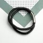 Personalised Men's Dual Leather Woven Bracelet In Black, thumbnail 4 of 5