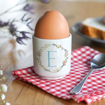 Personalised Easter Wreath Ceramic Egg Cup, 2 of 3