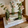 Three Pressed Glass Bottle Vases Amelie Green, thumbnail 6 of 6
