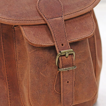 Vintage Style Small Handmade Leather Backpack, 7 of 12