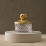 Cut Glass Bowl With Brass Lid And Artichoke Handle, thumbnail 1 of 2