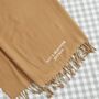 Personalised Biscuit Scarf With Embroidered Customisable Slogan, thumbnail 3 of 3