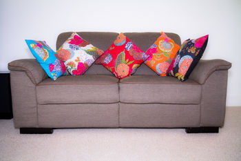 Set Of Two Tropical Kantha Cushion Covers, 2 of 8