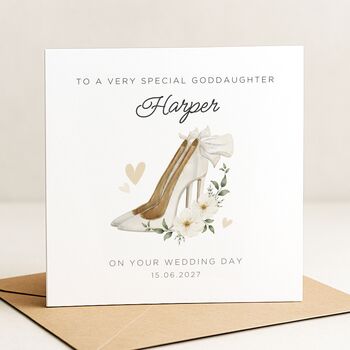 Personalised Goddaughter On Your Wedding Day Card, 2 of 8