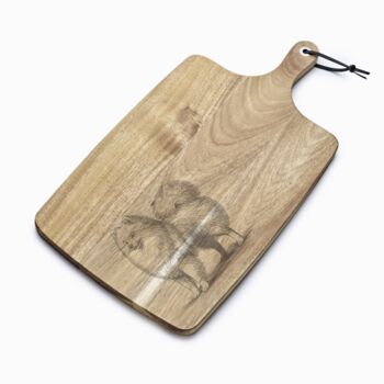 Personalised Japanese Spitz Engraved Acacia Serving Board, 3 of 6