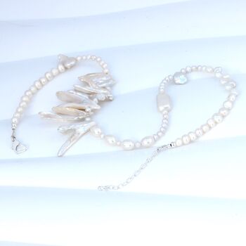 Mismatched White Freshwater Pearl Necklace, 9 of 11